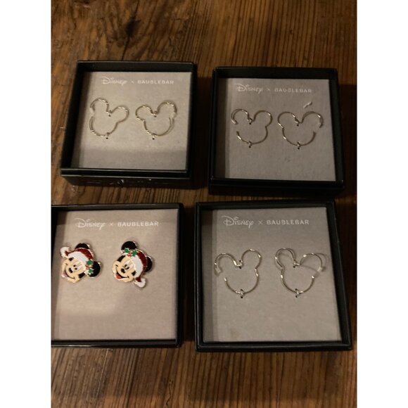 Disney X BaubleBar Mickey Mouse Earring & Hair Clip Set - Lot of 5 New In Box - Picture 3 of 3
